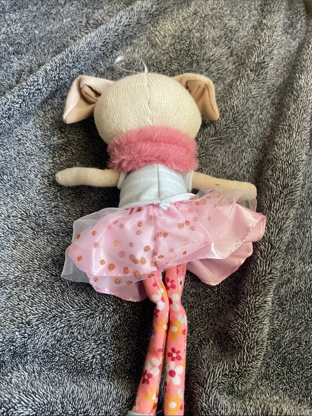 Plush Pink Dog Dress-Up Toy with Tulle Skirt